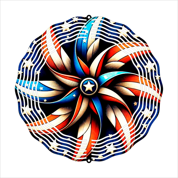 Patriotic Pinwheel - Wind Spinner - Sublimation Transfers