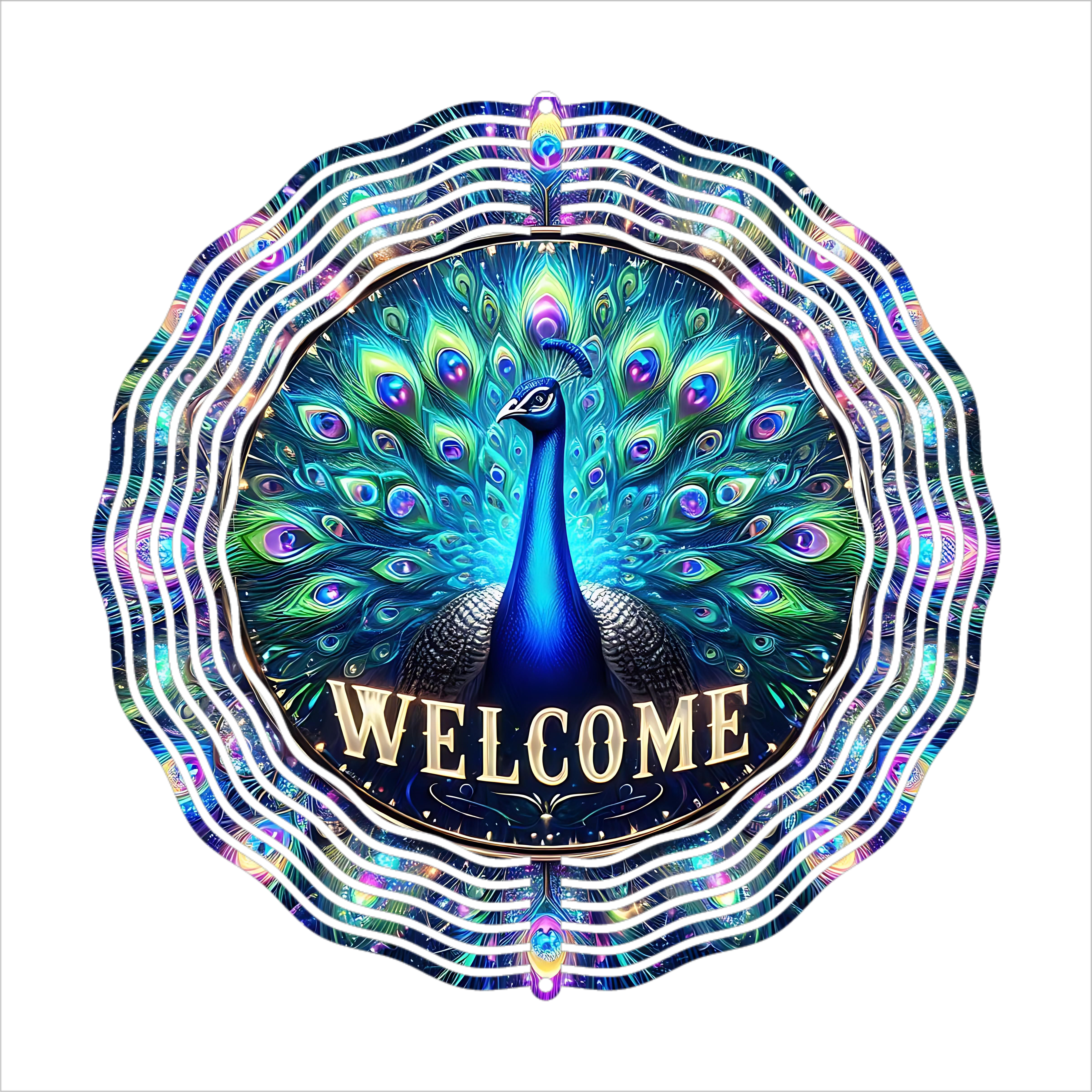 Welcome Peacock - Wind Spinner - Sublimation Transfer