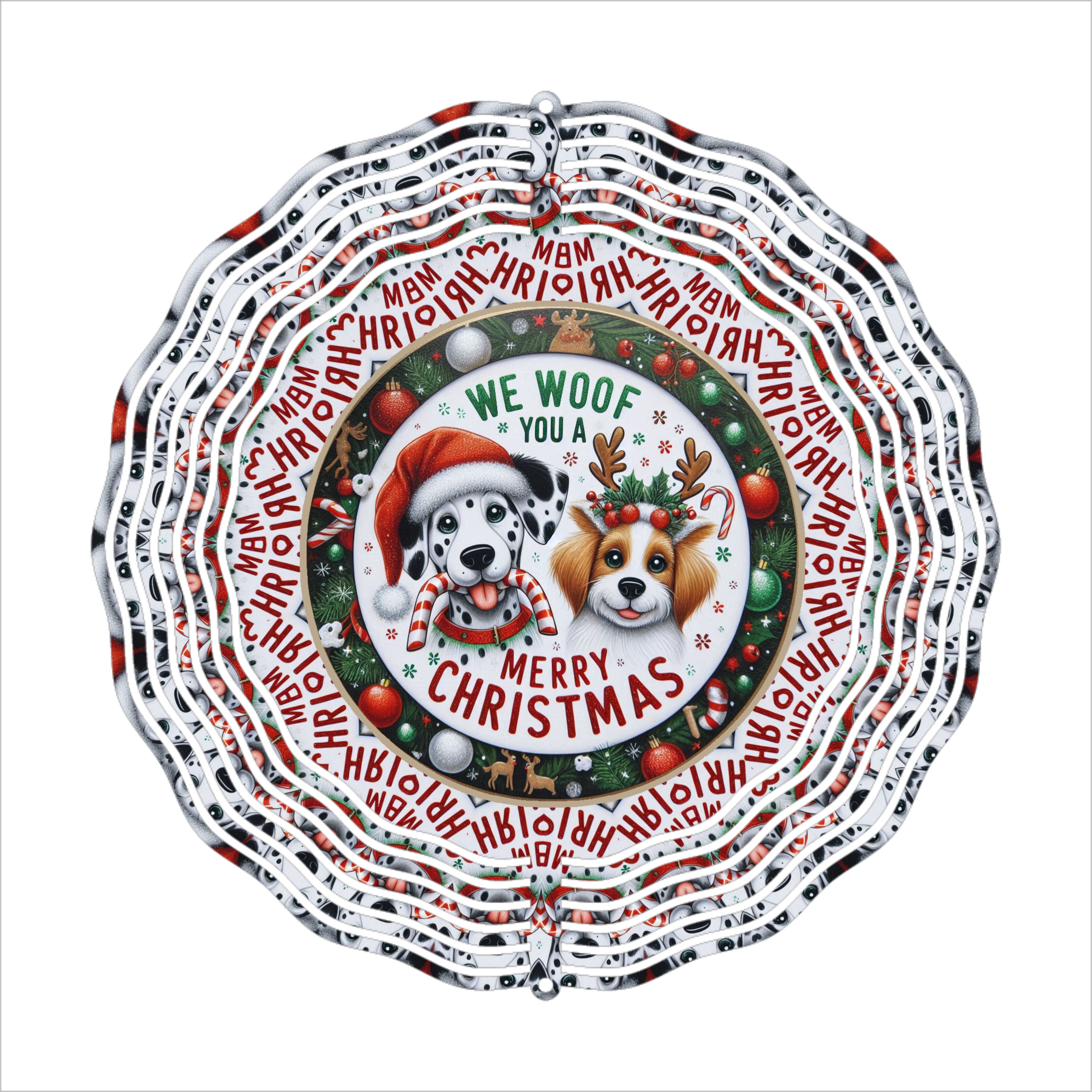 We Woof You A Merry Christmas - Wind Spinner - Sublimation Transfer