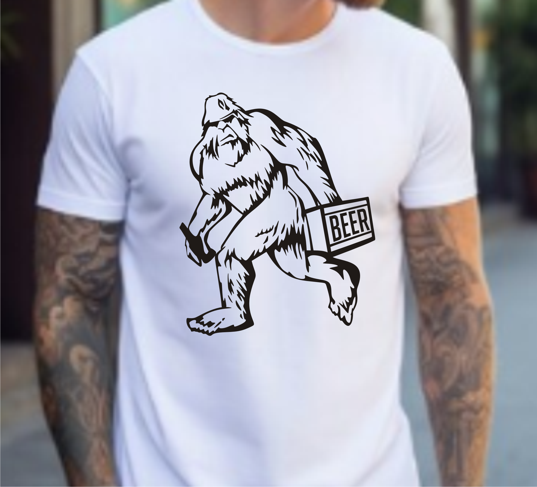 Bigfoot & Beer  - Screen Print Transfer