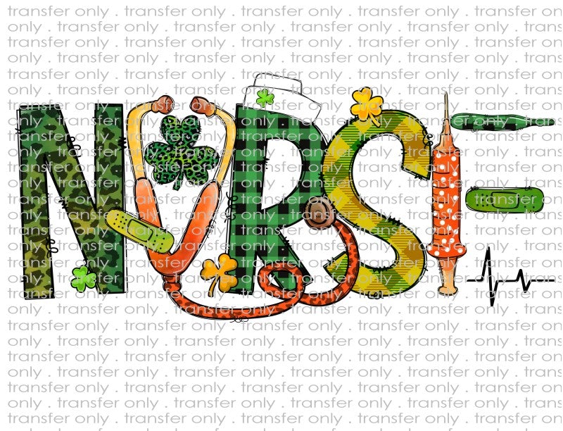 Nurse St. Patrick's Day - Waterslide, Sublimation Transfers
