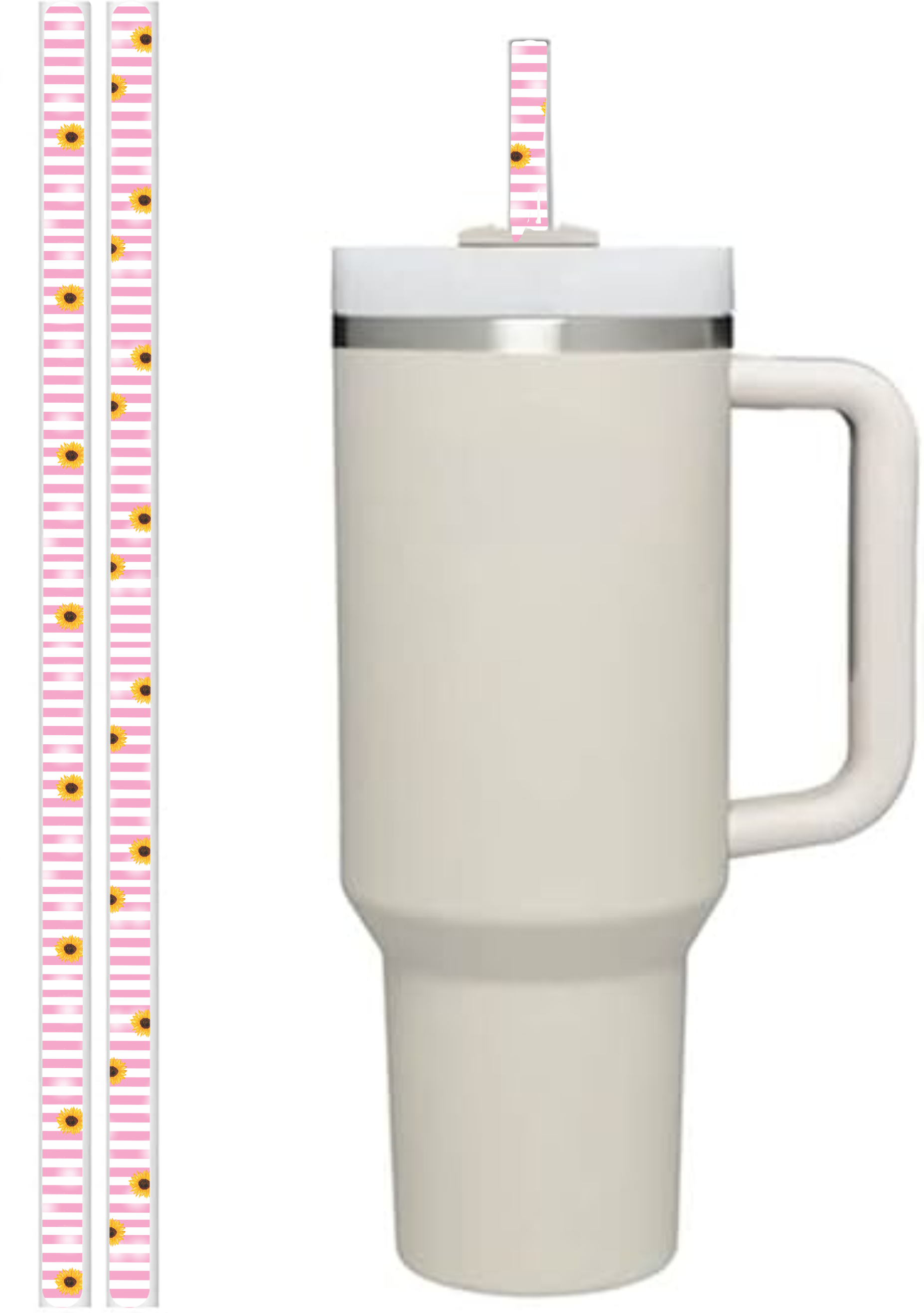 Pink Stripes & Sunflowers - Sublimation Transfers