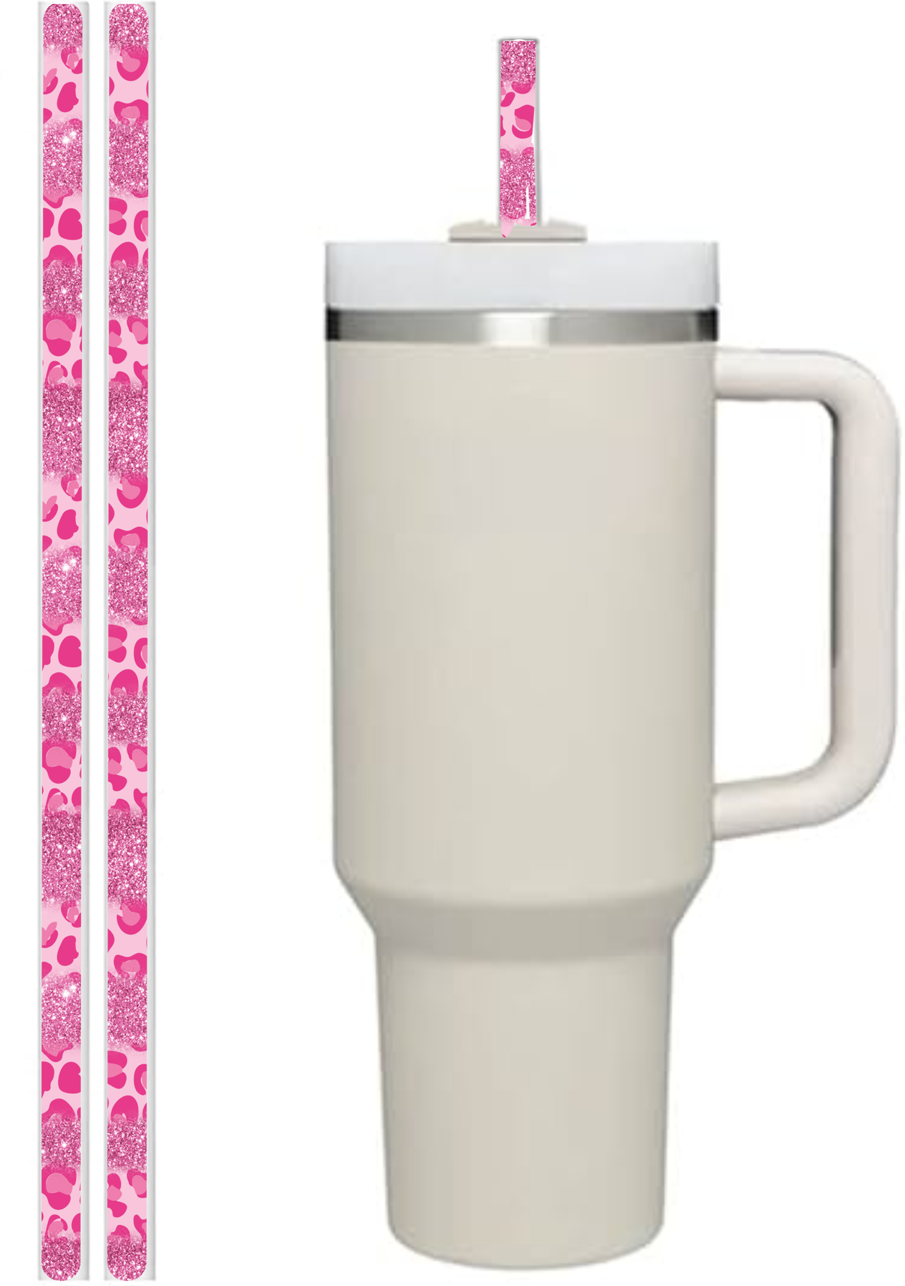 Pink Leopard & Faux Glitter - Sublimation Transfers