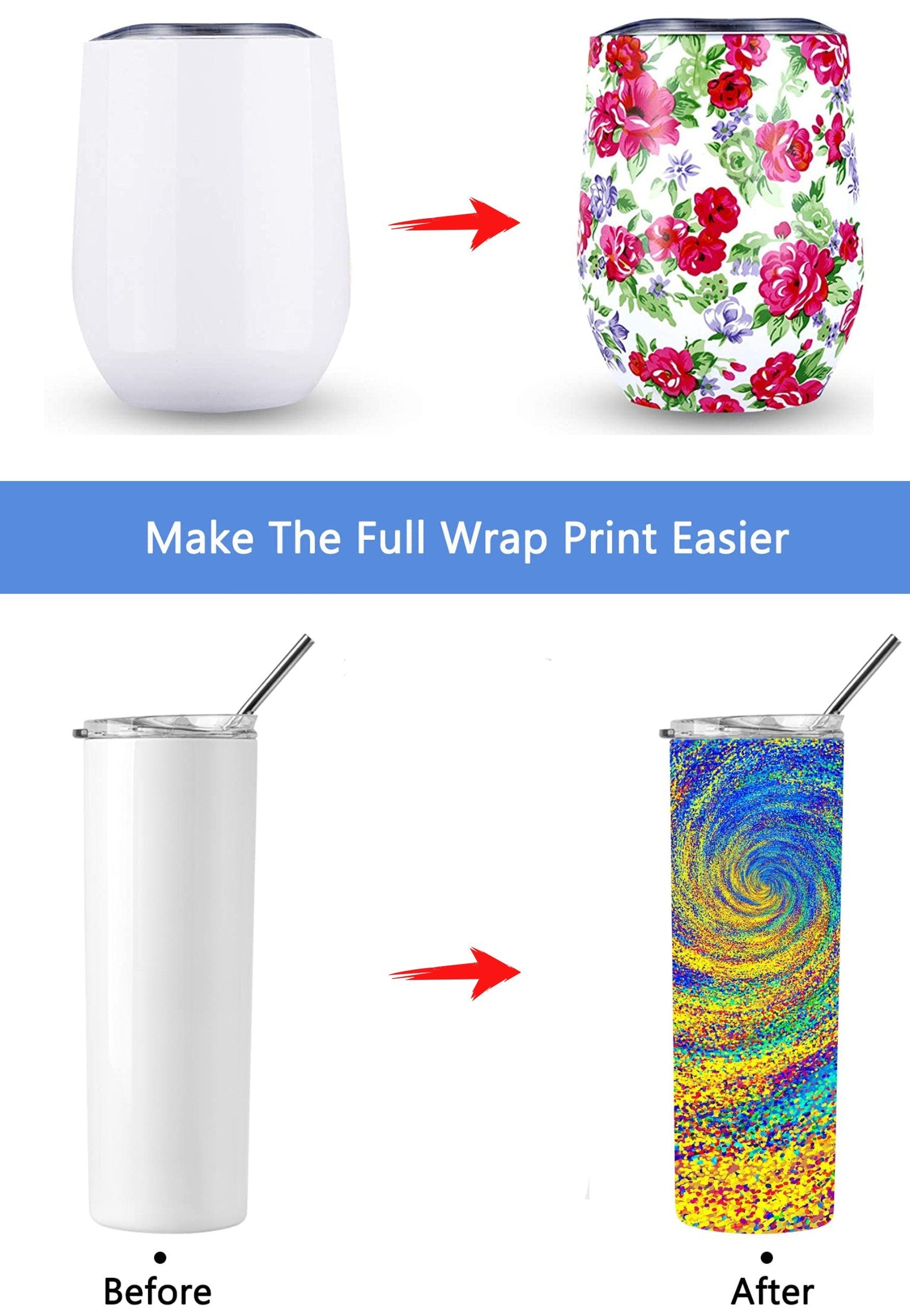 5 pack - 7” x 7” or 8" x 8" Sublimation Shrink Wrap Film