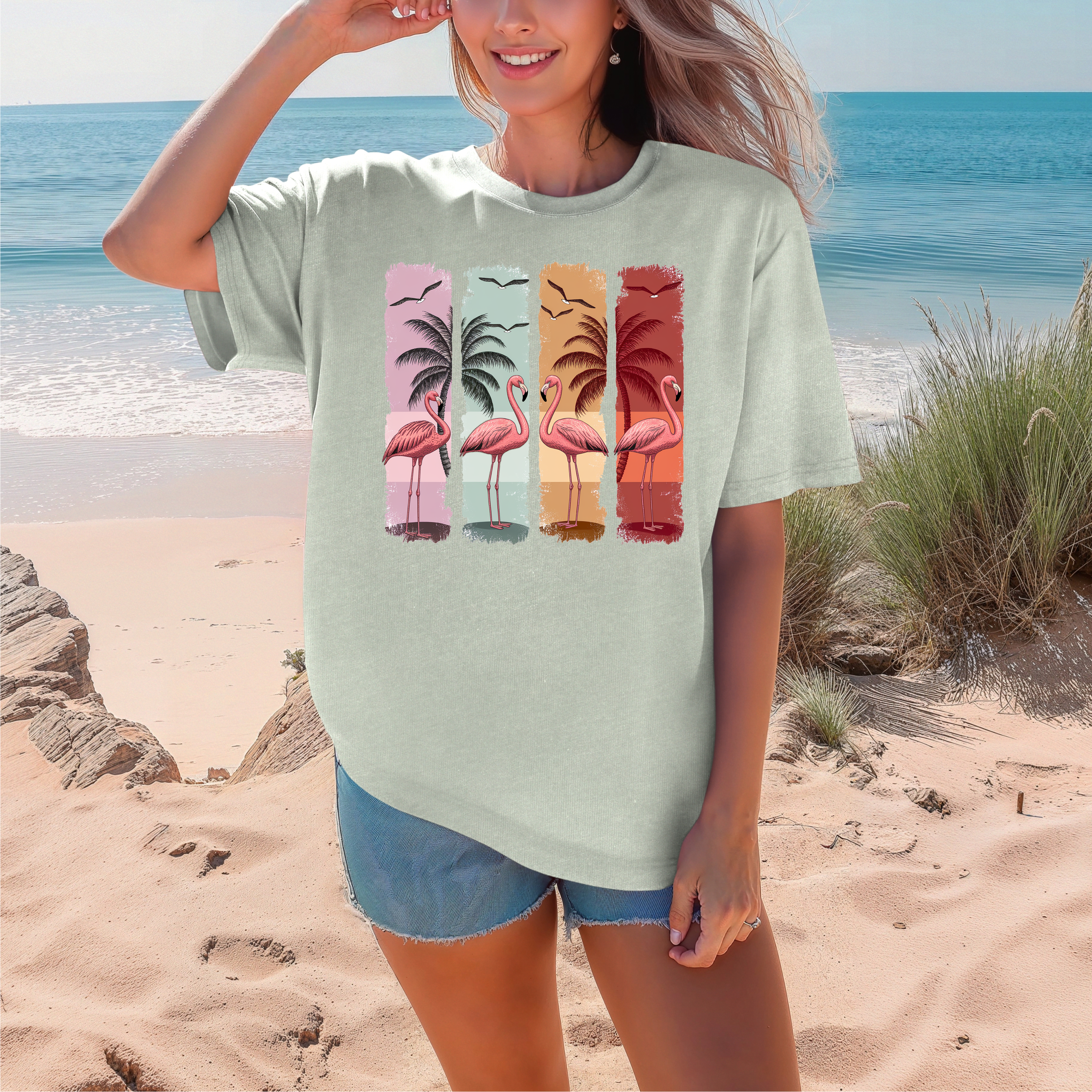 Summer Flamingos  - DTF Transfer