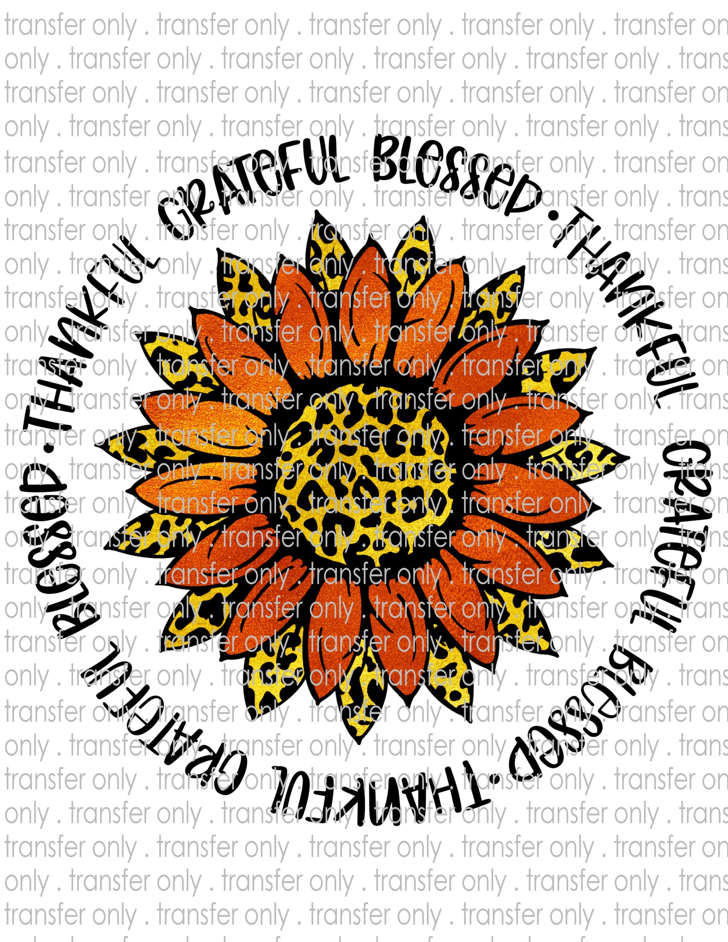 Thankful Leopard Sunflower - Waterslide, Sublimation Transfers