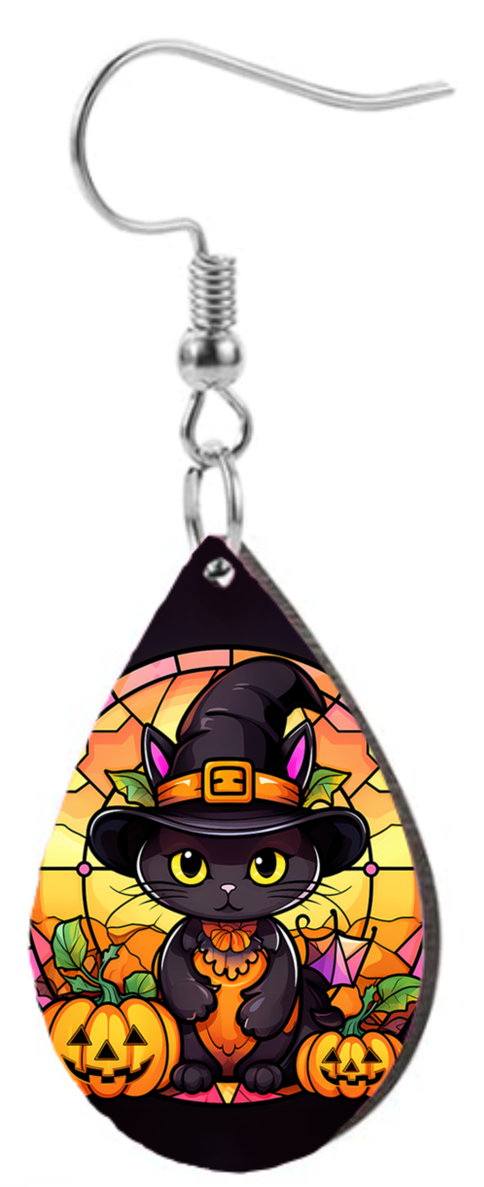 Halloween Black Cat - Teardrop Template Transfer