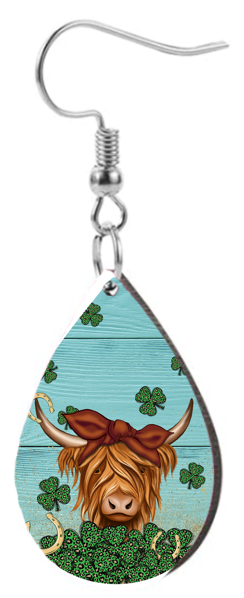 Lucky St. Patrick's Cow  - Teardrop Template Transfer