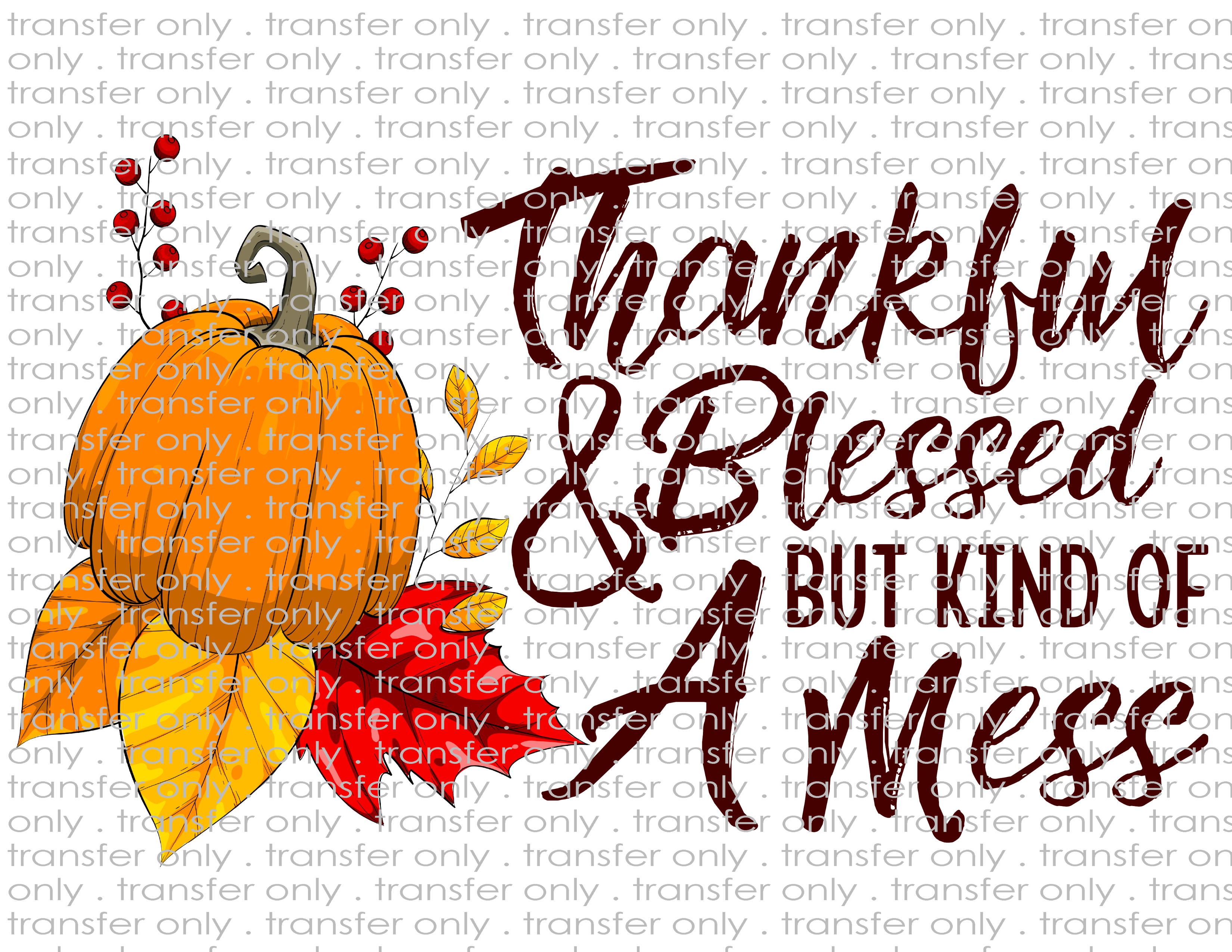 Thankful Blessed - Waterslide, Sublimation Transfers