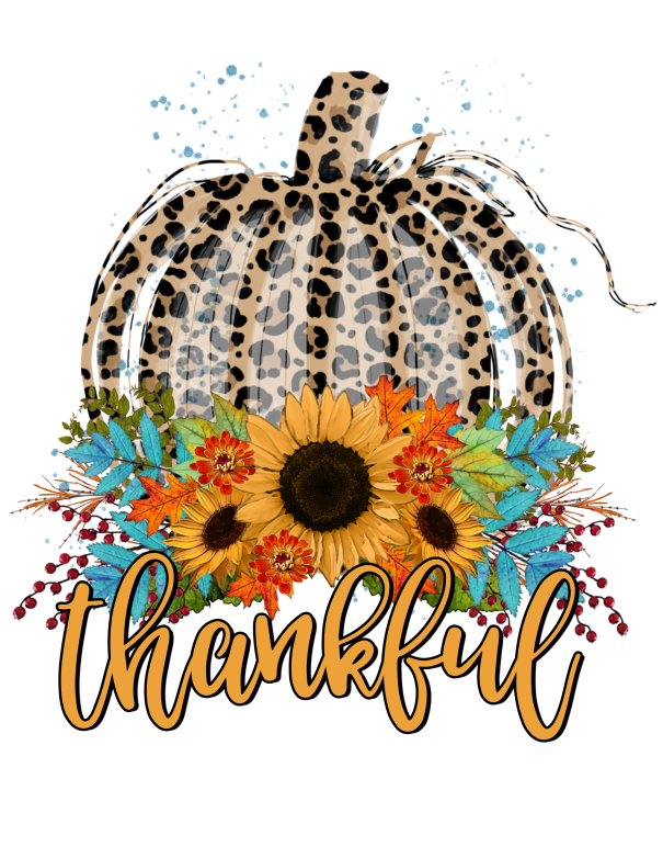 Thankful Leopard Pumpkin - Waterslide, Sublimation Transfers