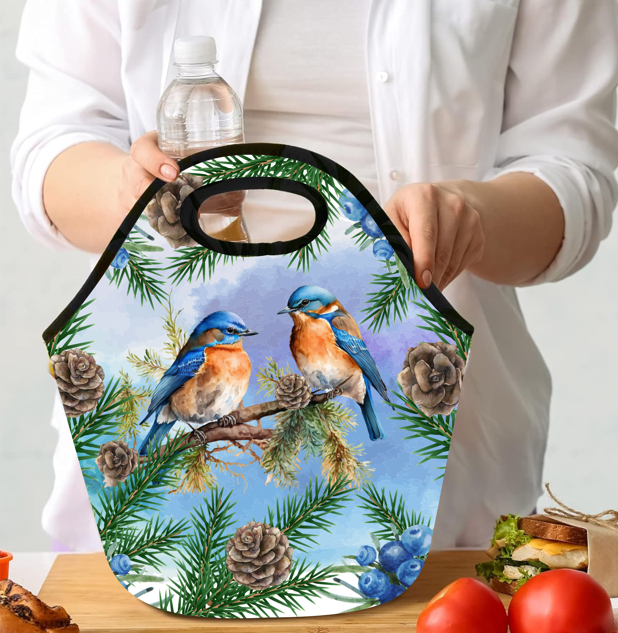 Blue Birds - Lunch Tote - Sublimation Transfer