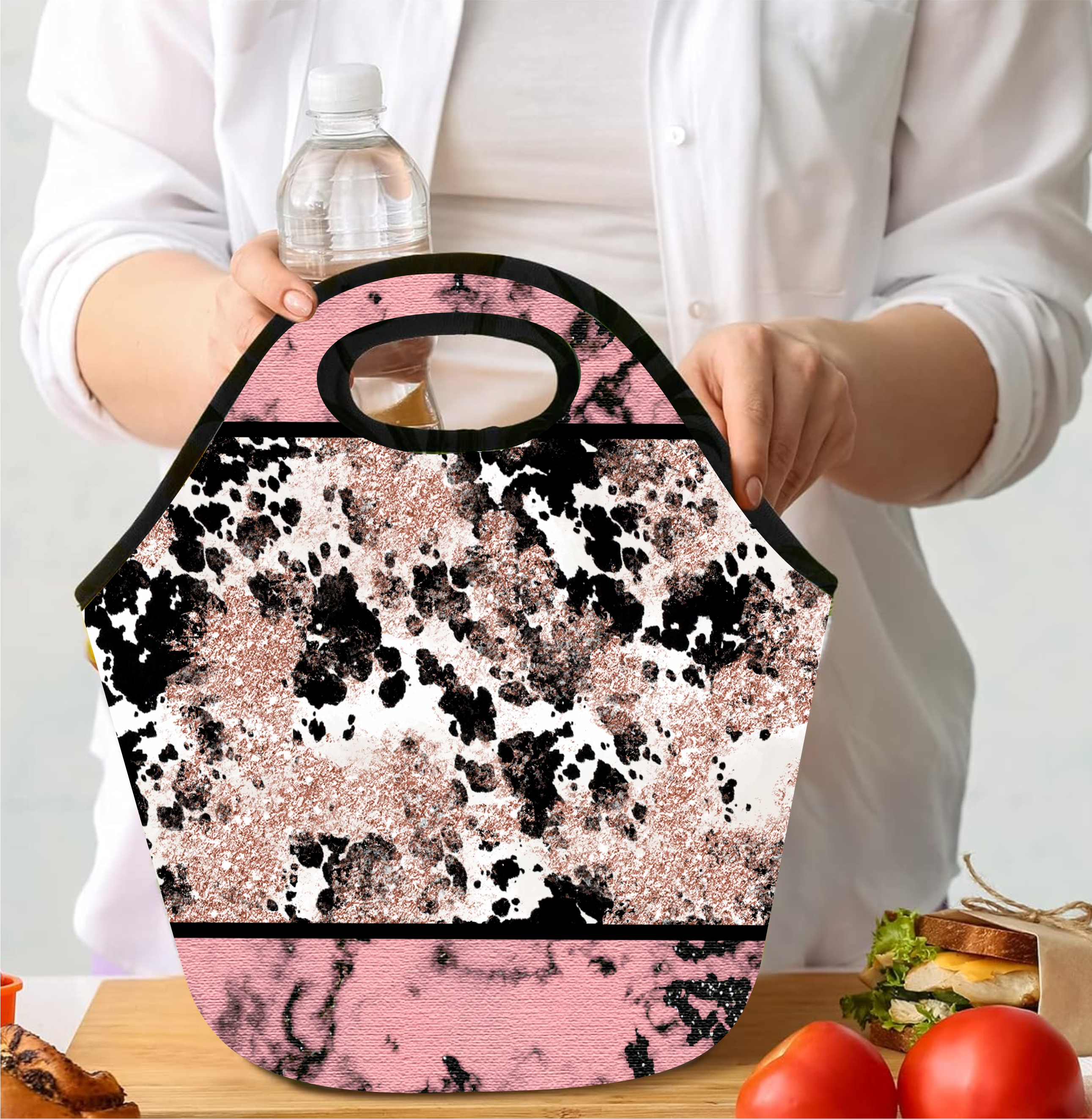 Pink Cowhide - Lunch Tote - Sublimation Transfer