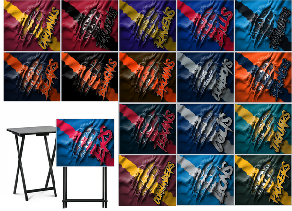 Football - Choose Team (Set 1) - Ripped Fabric Effect - Tray Table Wrap