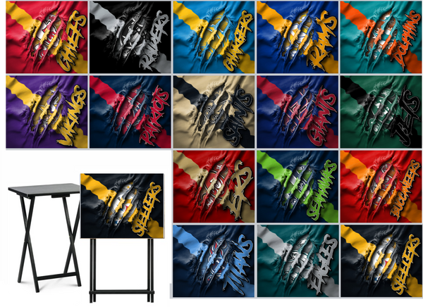 Football - Choose Team (Set 2) - Ripped Fabric Effect - Tray Table Wrap