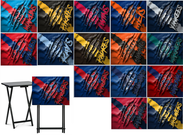 Baseball - Choose Team (Set 2) - Ripped Fabric Effect - Tray Table Wrap