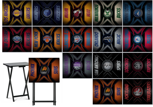 Basketball - Choose Team (Set 1) - Metal Grate Effect - Tray Table Wrap