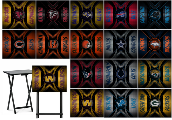 Football - Choose Team (Set 1) - Metal Grate Effect - Tray Table Wrap