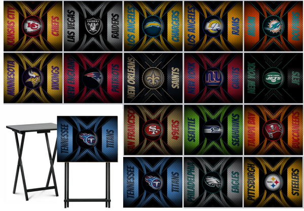 Football - Choose Team (Set 2) - Metal Grate Effect - Tray Table Wrap