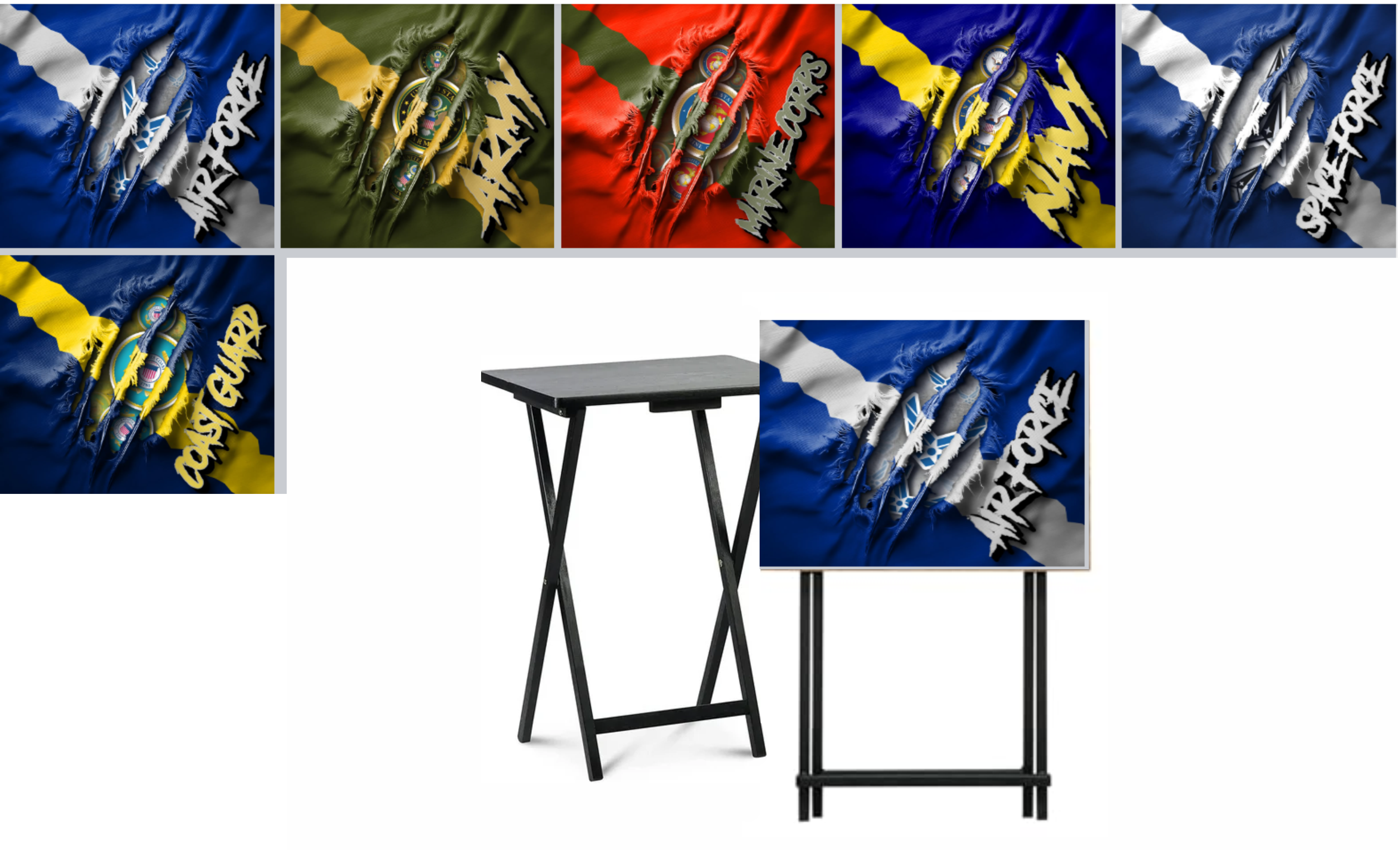 Military - Ripped Fabric Effect - Tray Table Wrap
