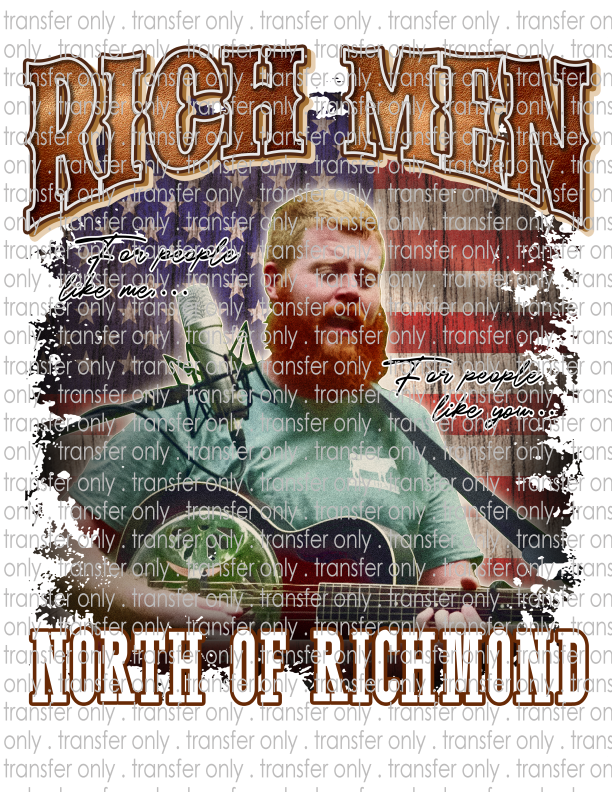 Rich Men North of Richmond - Waterslide, Sublimation Transfers