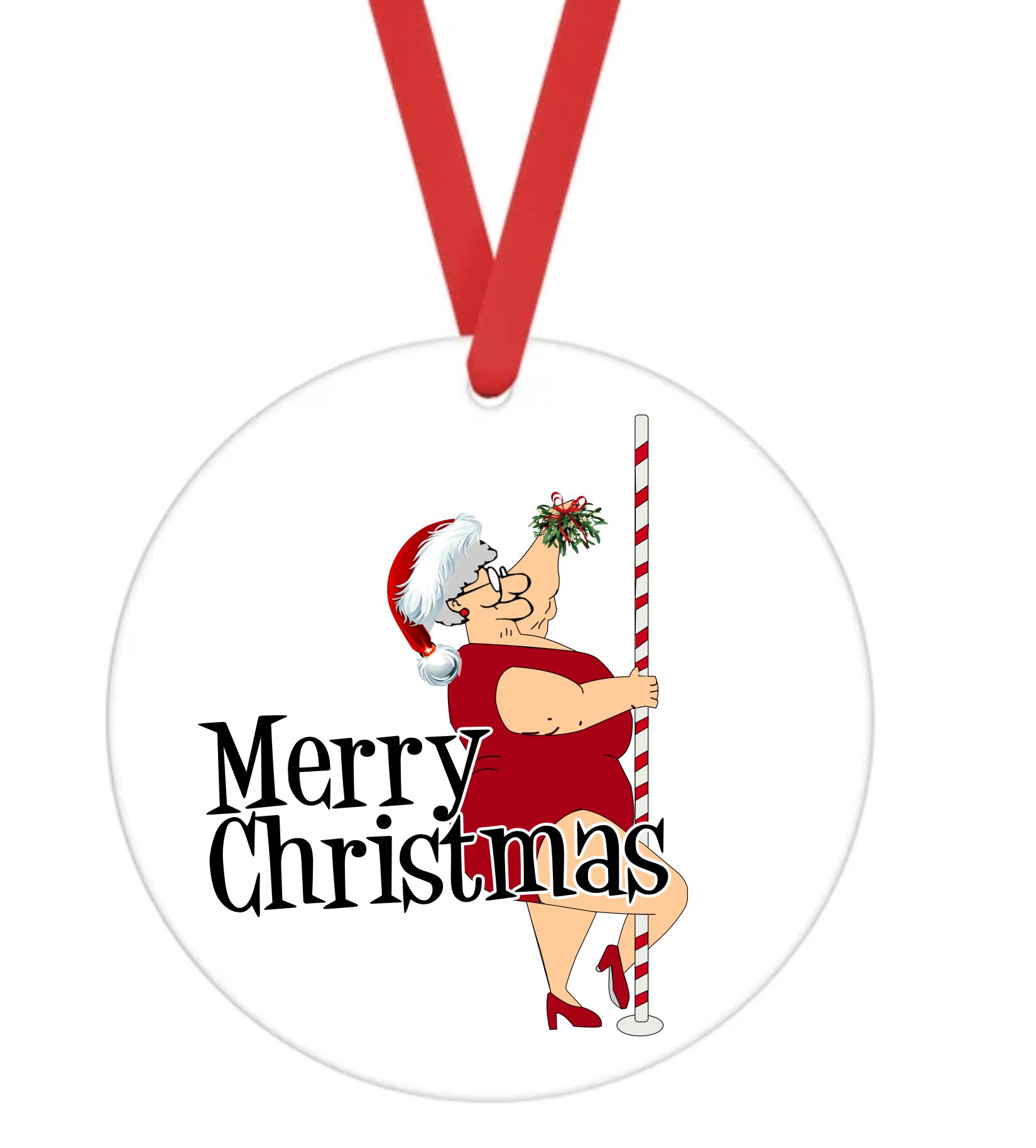 Pole Dancing Grandma - Christmas Ornament -  UV DTF Decals