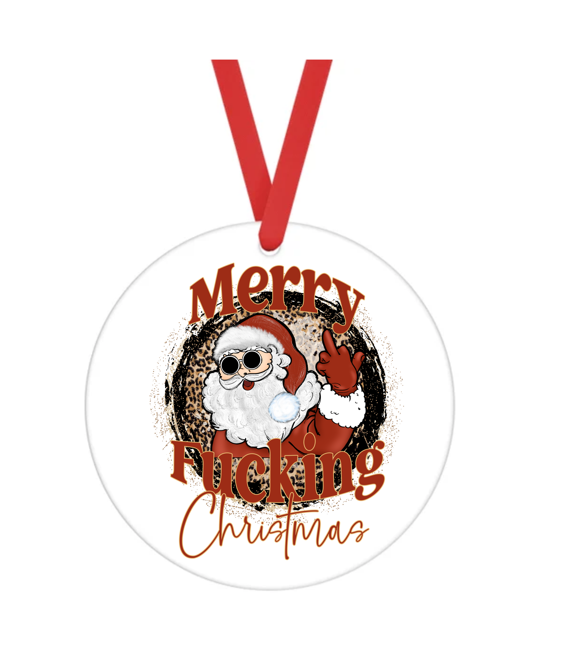 Merry Fucking Christmas - Bad Christmas - Christmas Ornament -  UV DTF Decals