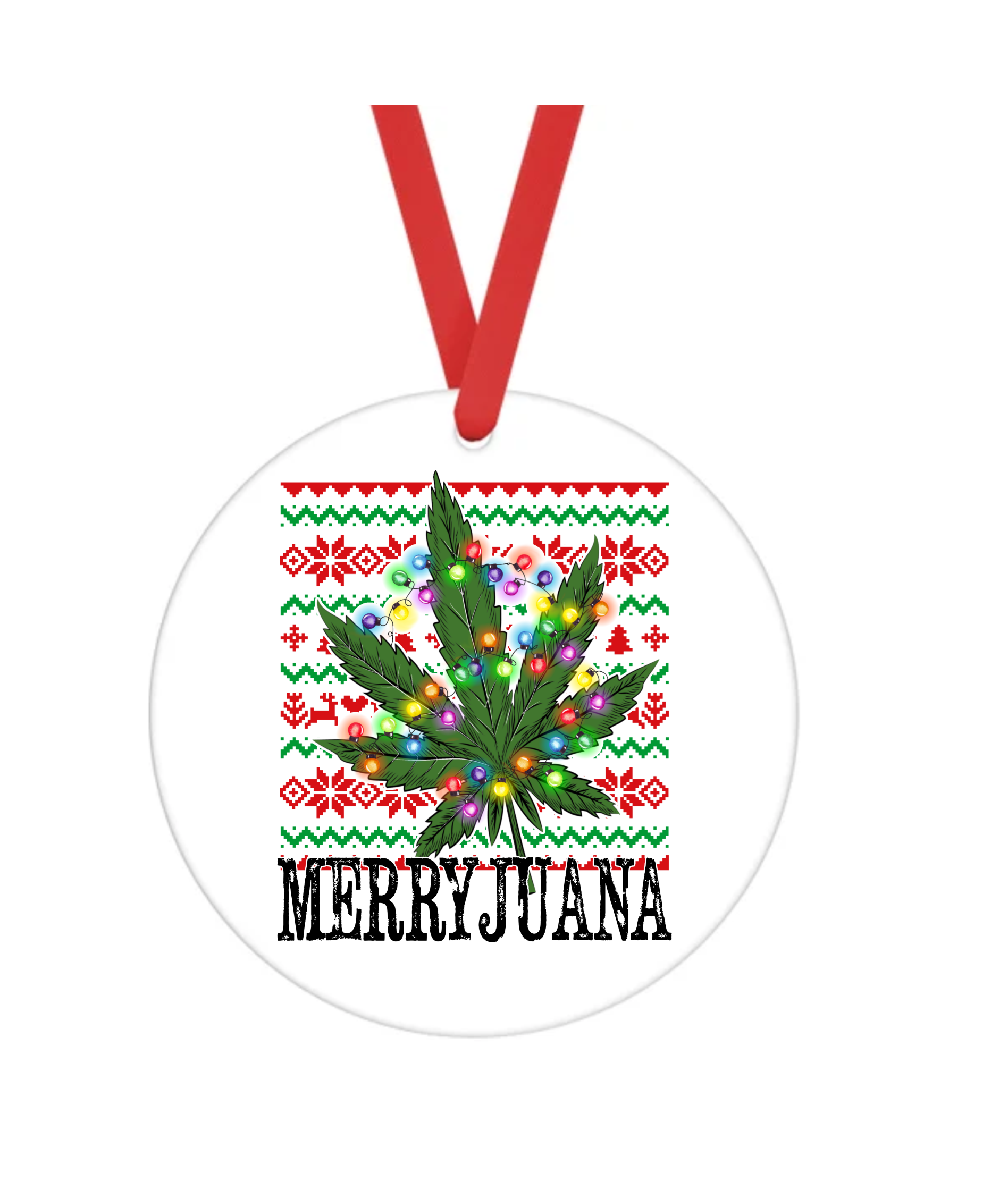 Merryjuana - Bad Christmas - Christmas Ornament -  UV DTF Decals