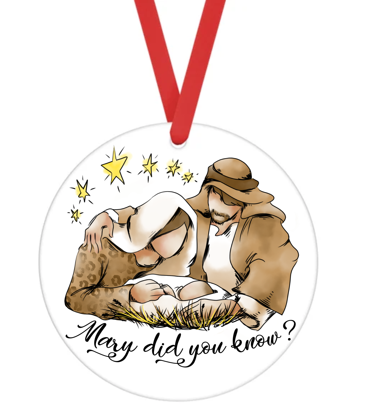 Mary Did You Know? - Christmas Ornament -  UV DTF Decals