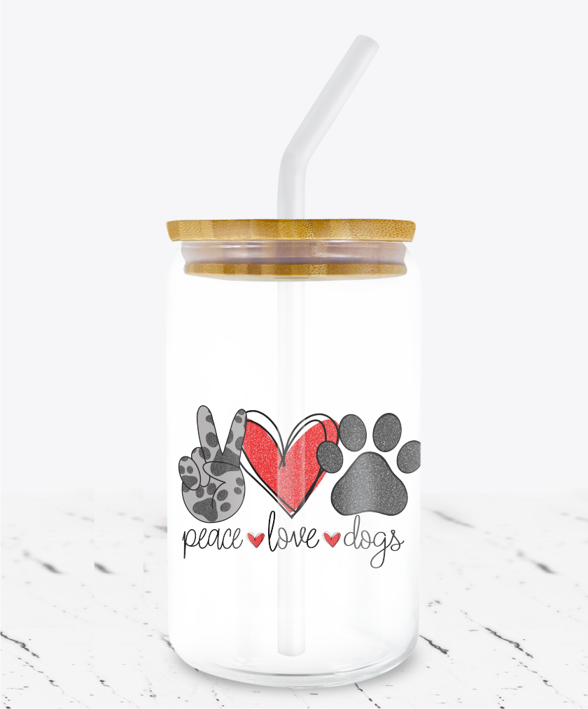 Peace Love Dogs  -  UV DTF Decals