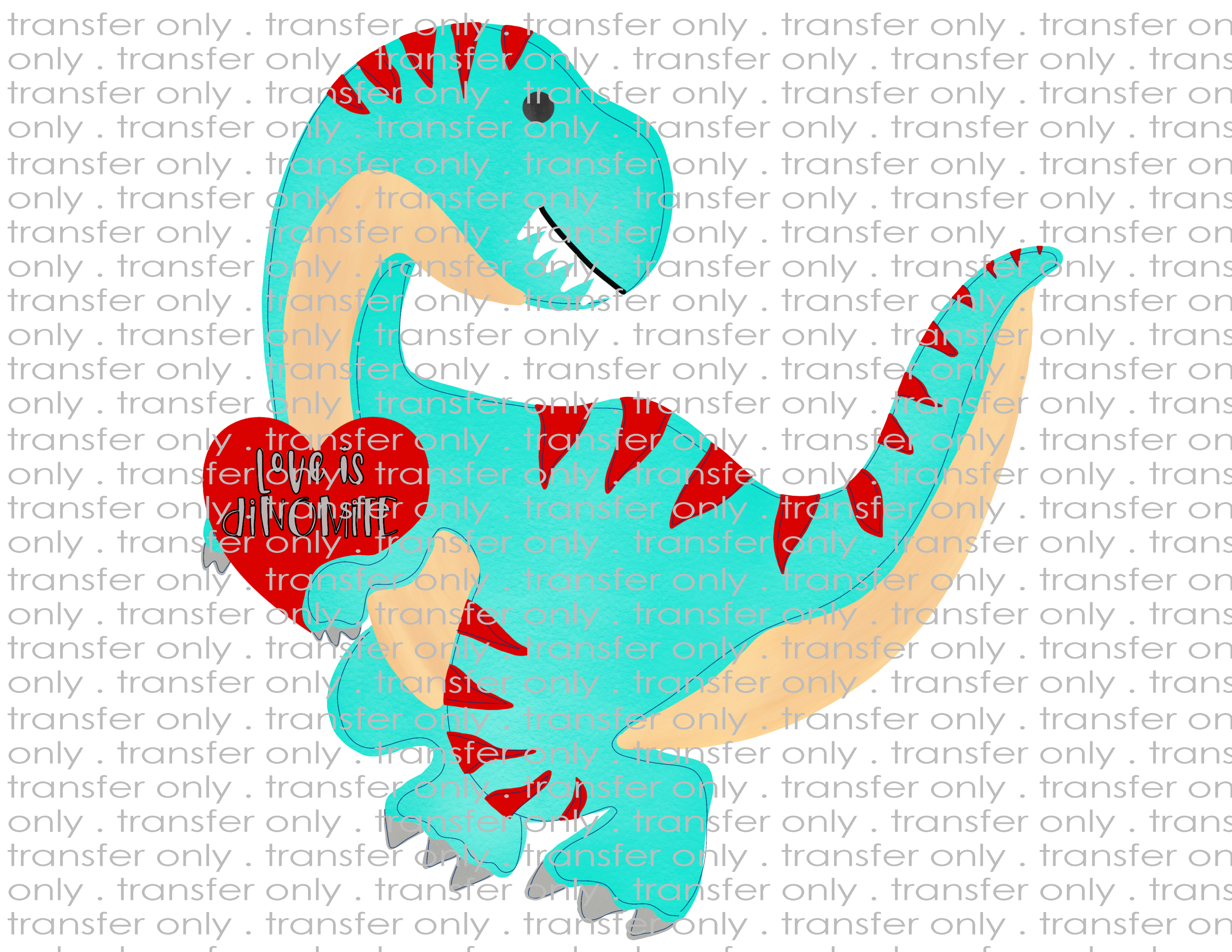Kids Dino Valentines - Waterslide, Sublimation Transfers