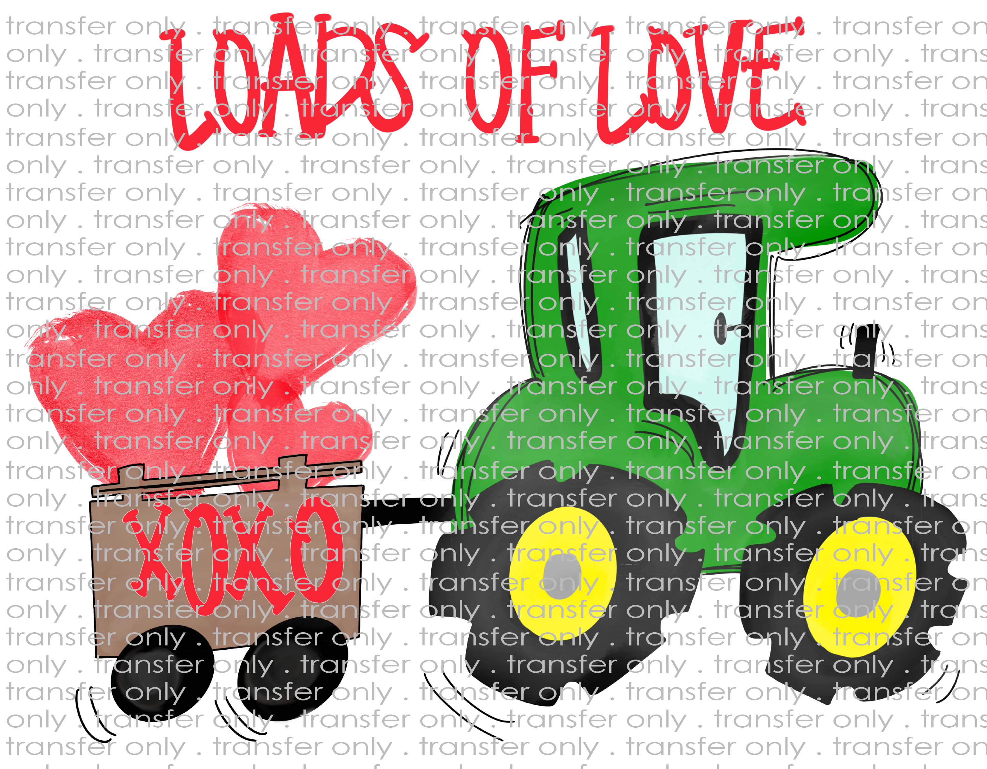 Kids Tractor Valentines - Waterslide, Sublimation Transfers