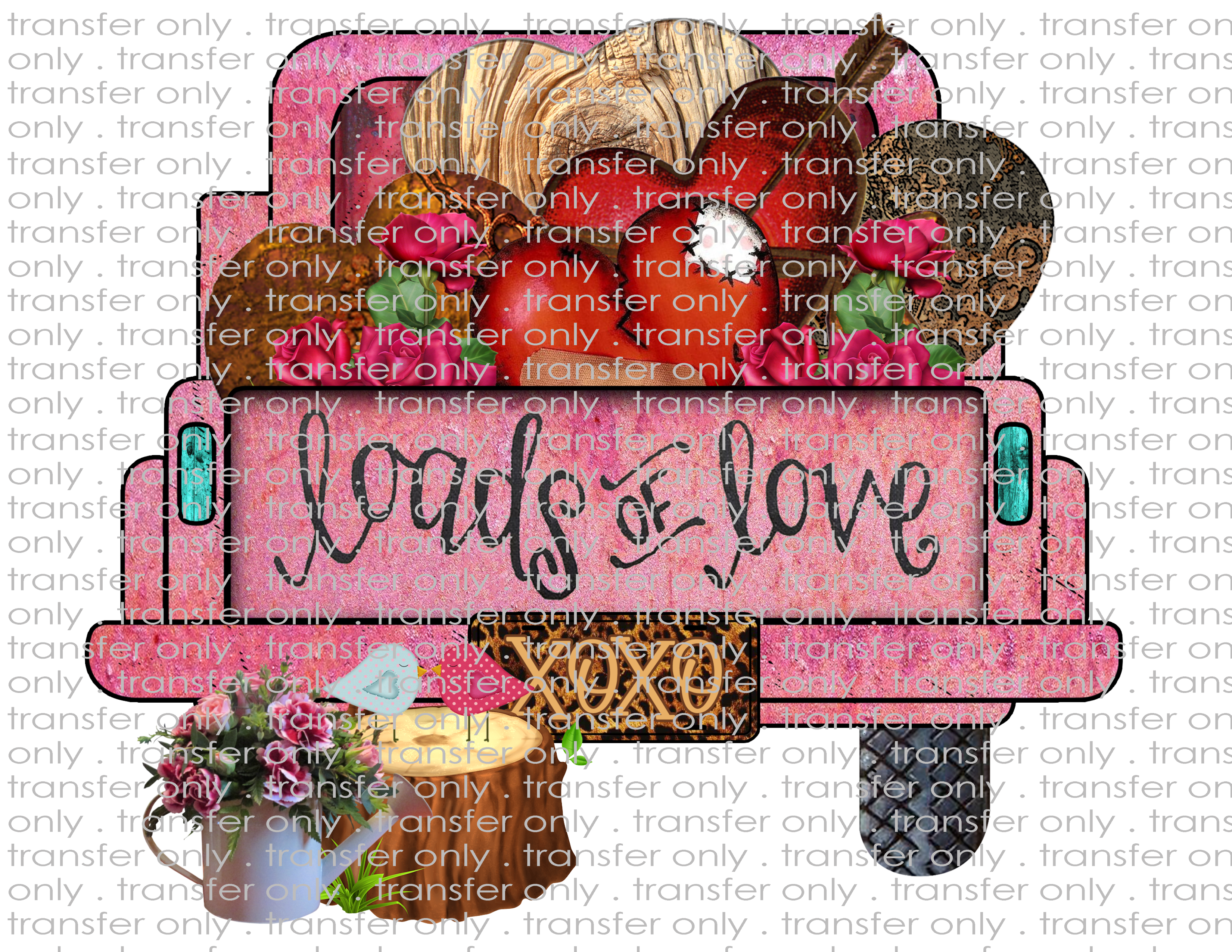 Love Vintage Truck - Waterslide, Sublimation Transfers