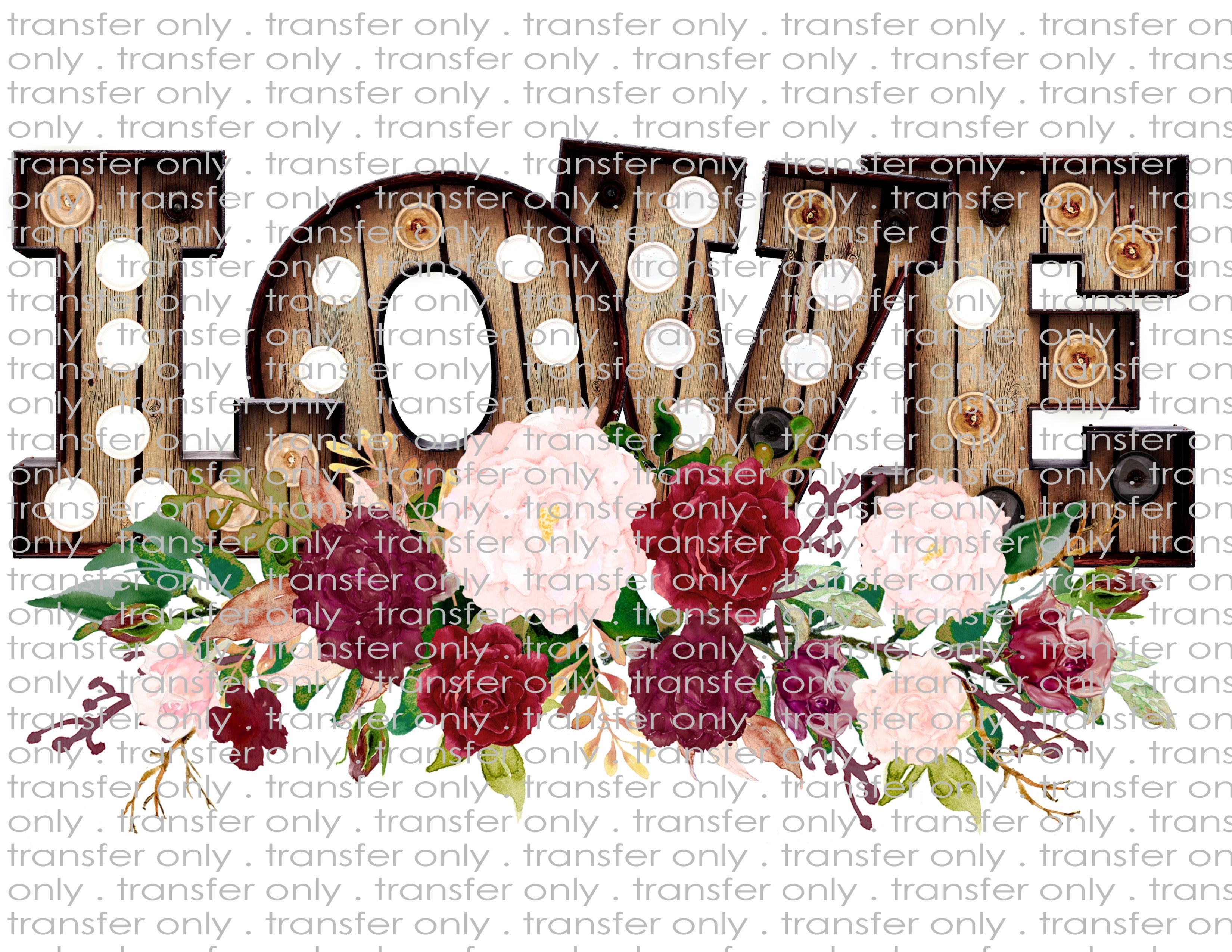 Marquee Letters - Love - Waterslide, Sublimation Transfers