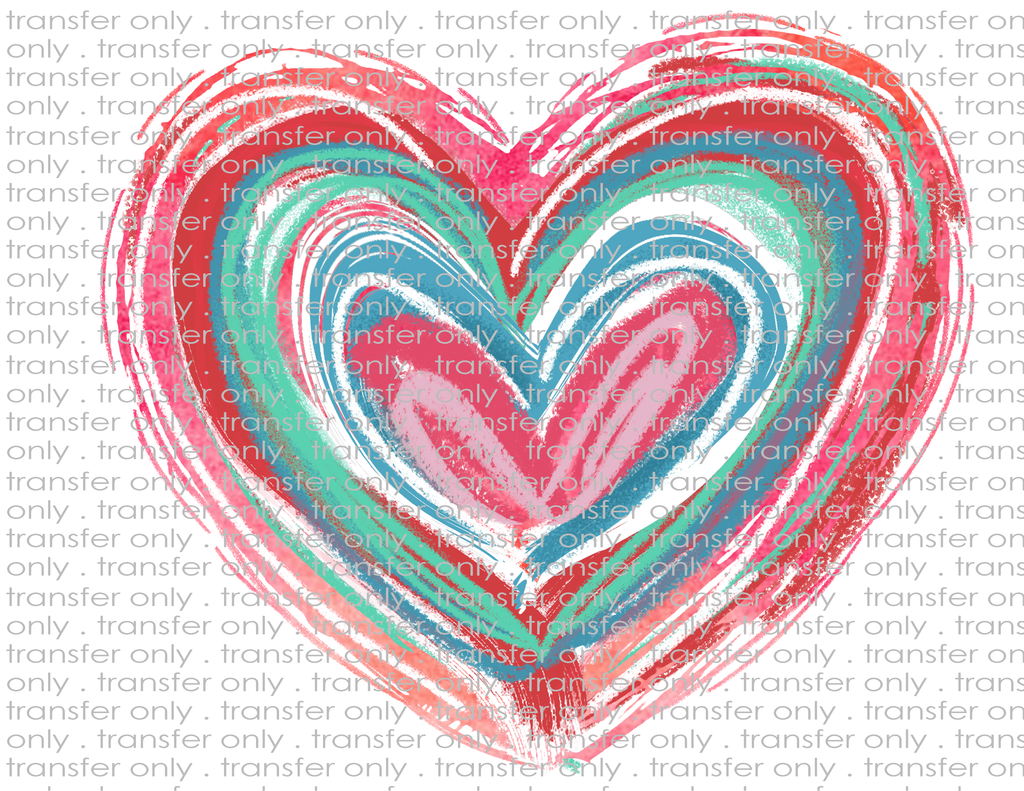 Sketch Heart - Waterslide, Sublimation Transfers