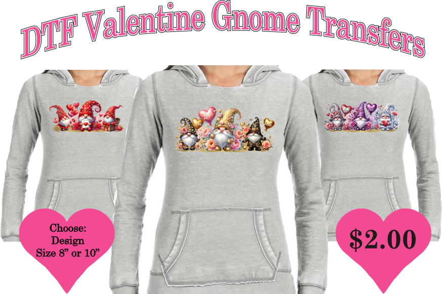 Valentine's Gnomes - DTF Promotion - DTF Transfer