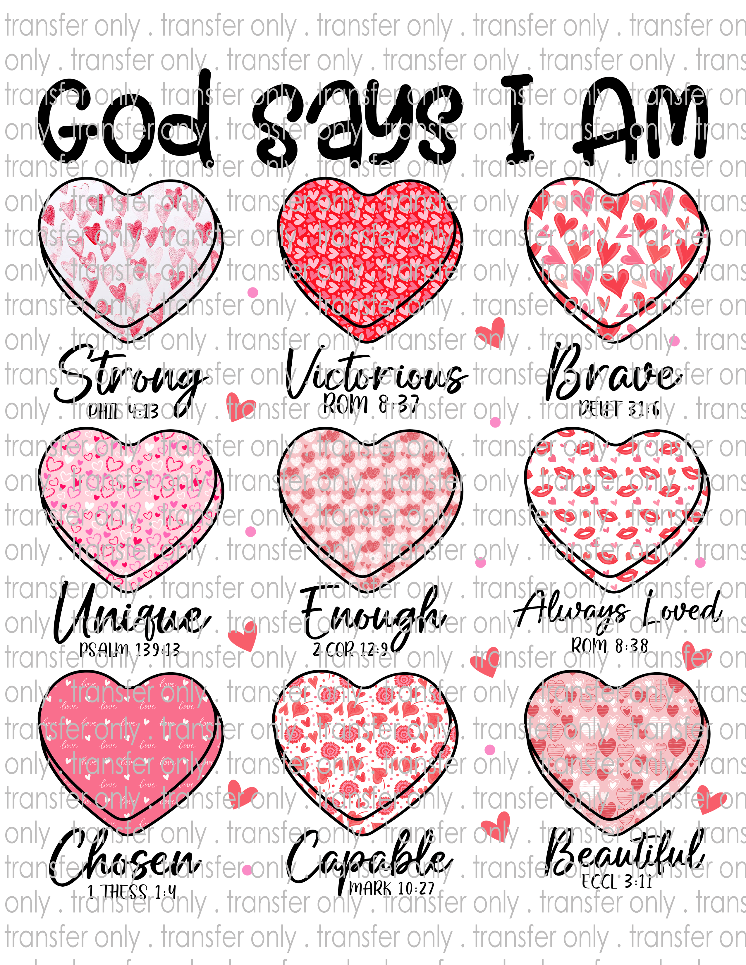 God Says I Am - Waterslide, Sublimation Transfers