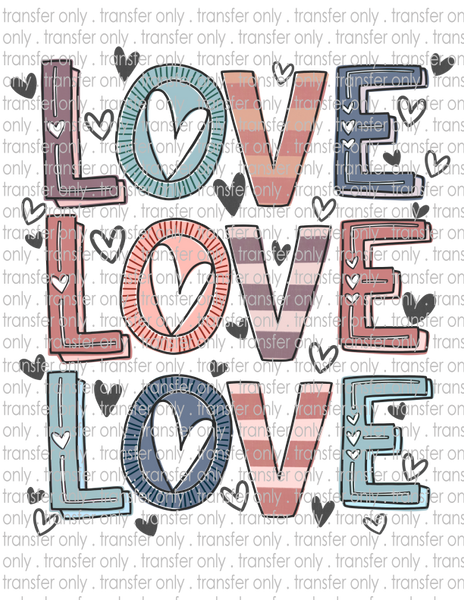 LOVE LOVE LOVE - Waterslide, Sublimation Transfers