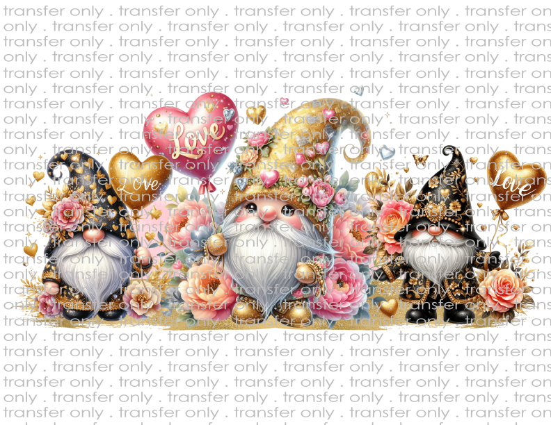 Valentine Gnomes - Waterslide, Sublimation Transfers