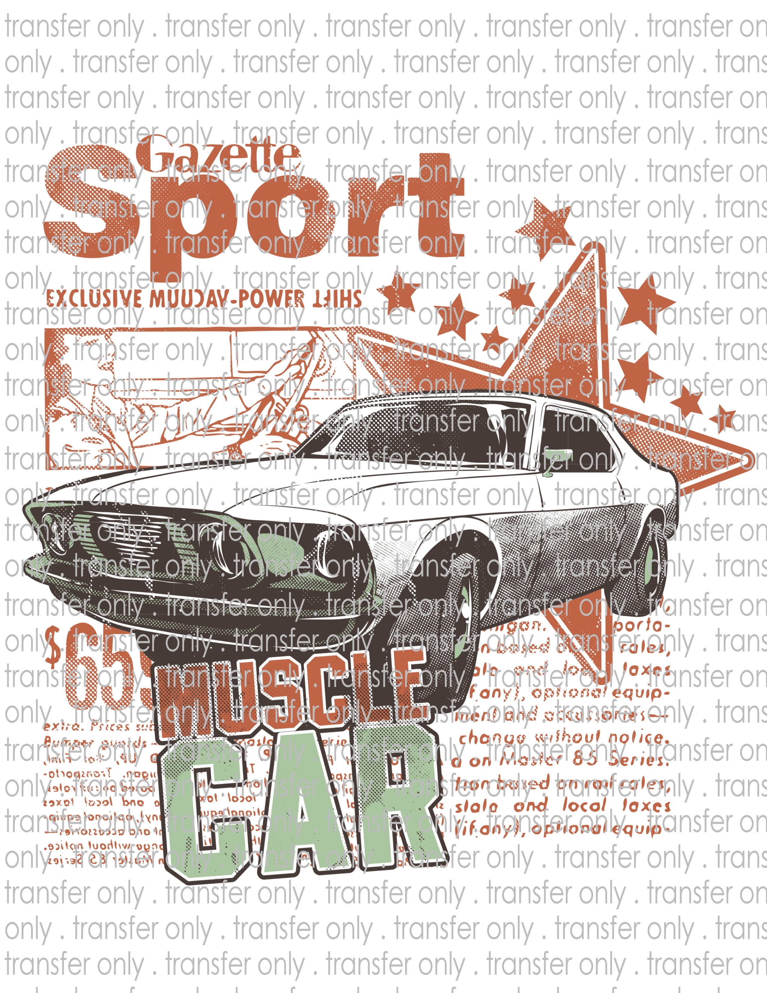 Waterslide, Sublimation Transfers - Vintage Car