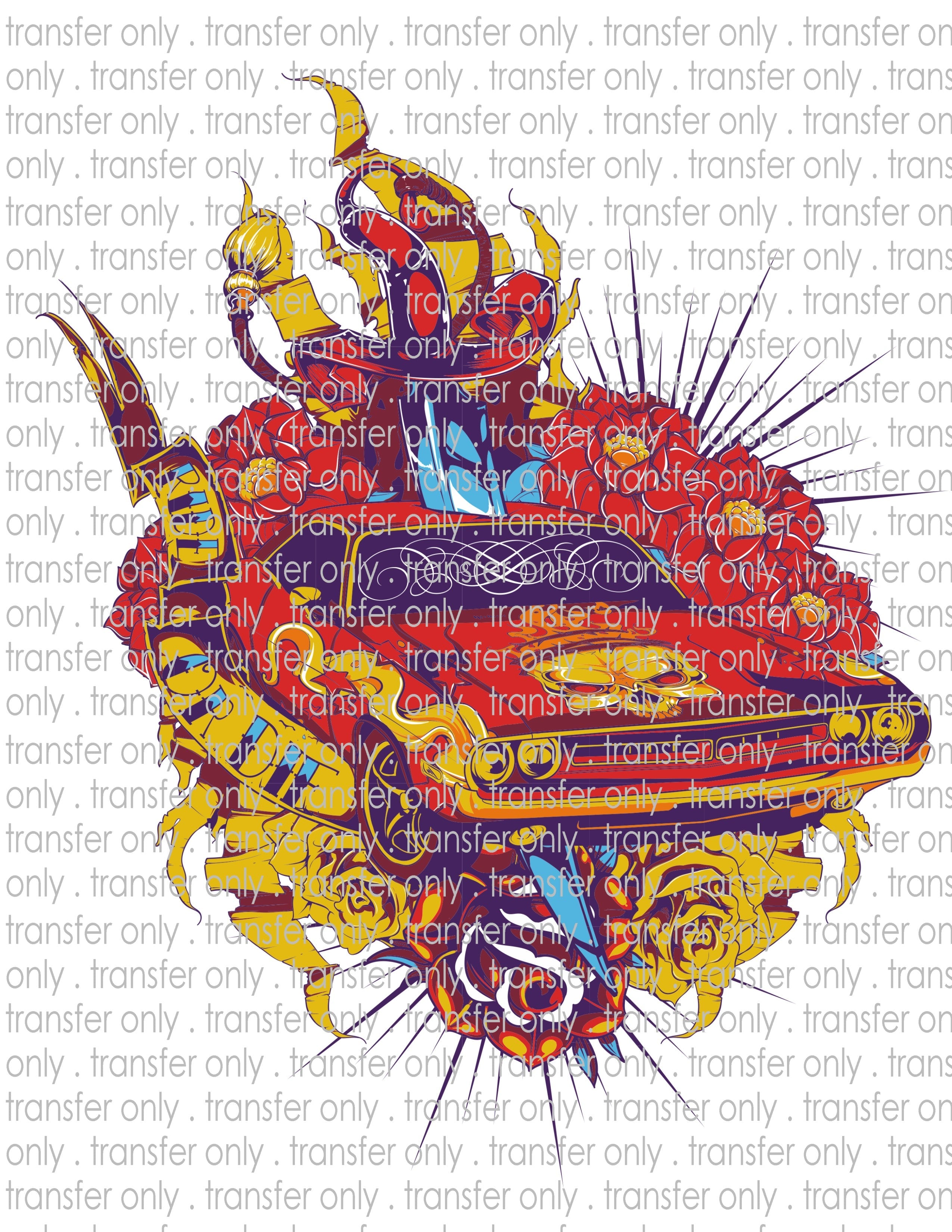 Waterslide, Sublimation Transfers - Vintage Car