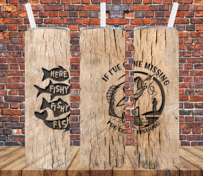 If I've Gone Missing, I've Gone Fishing - Tumbler Wrap Sublimation Transfers