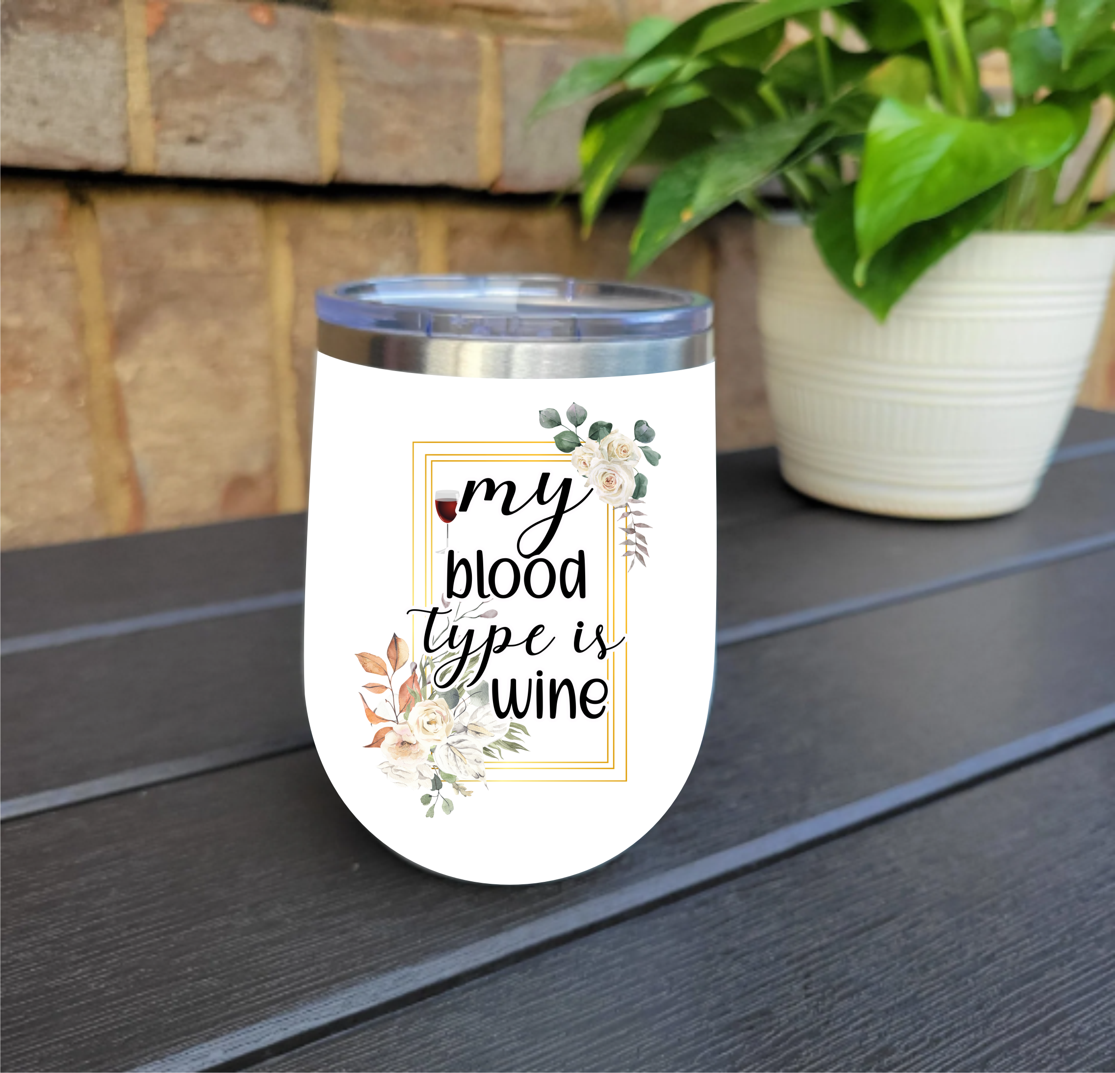 My Blood Type Is Wine  -  UV DTF Decal