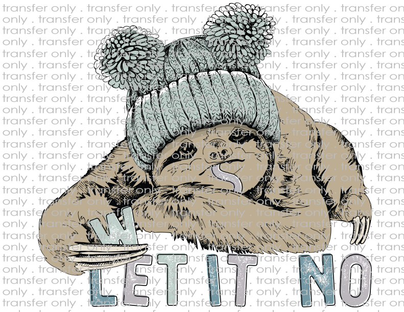 Sloth - Let It No - Waterslide, Sublimation Transfers