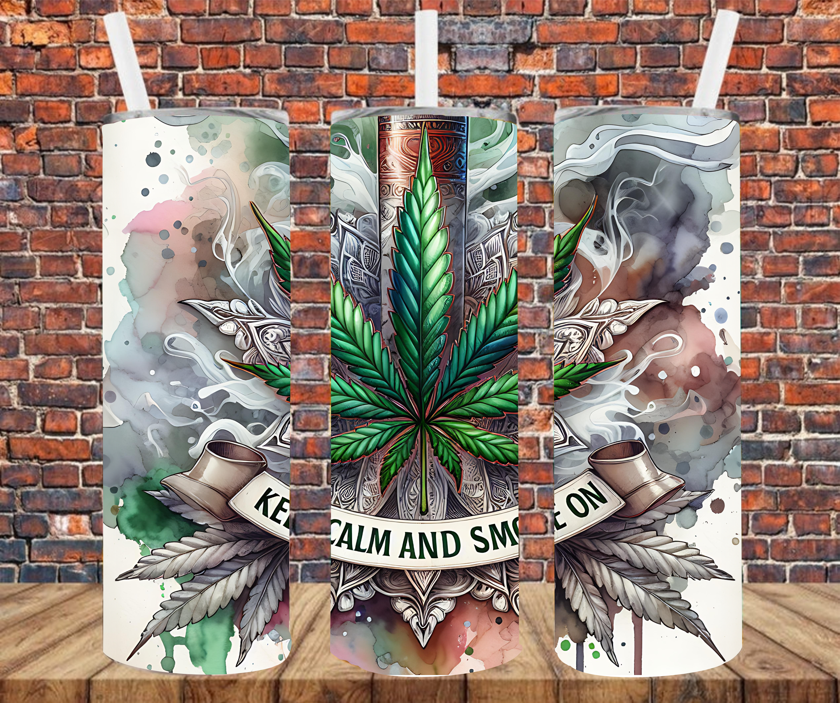 Keep Calm & Smoke On - Tumbler Wrap - Sublimation Transfers
