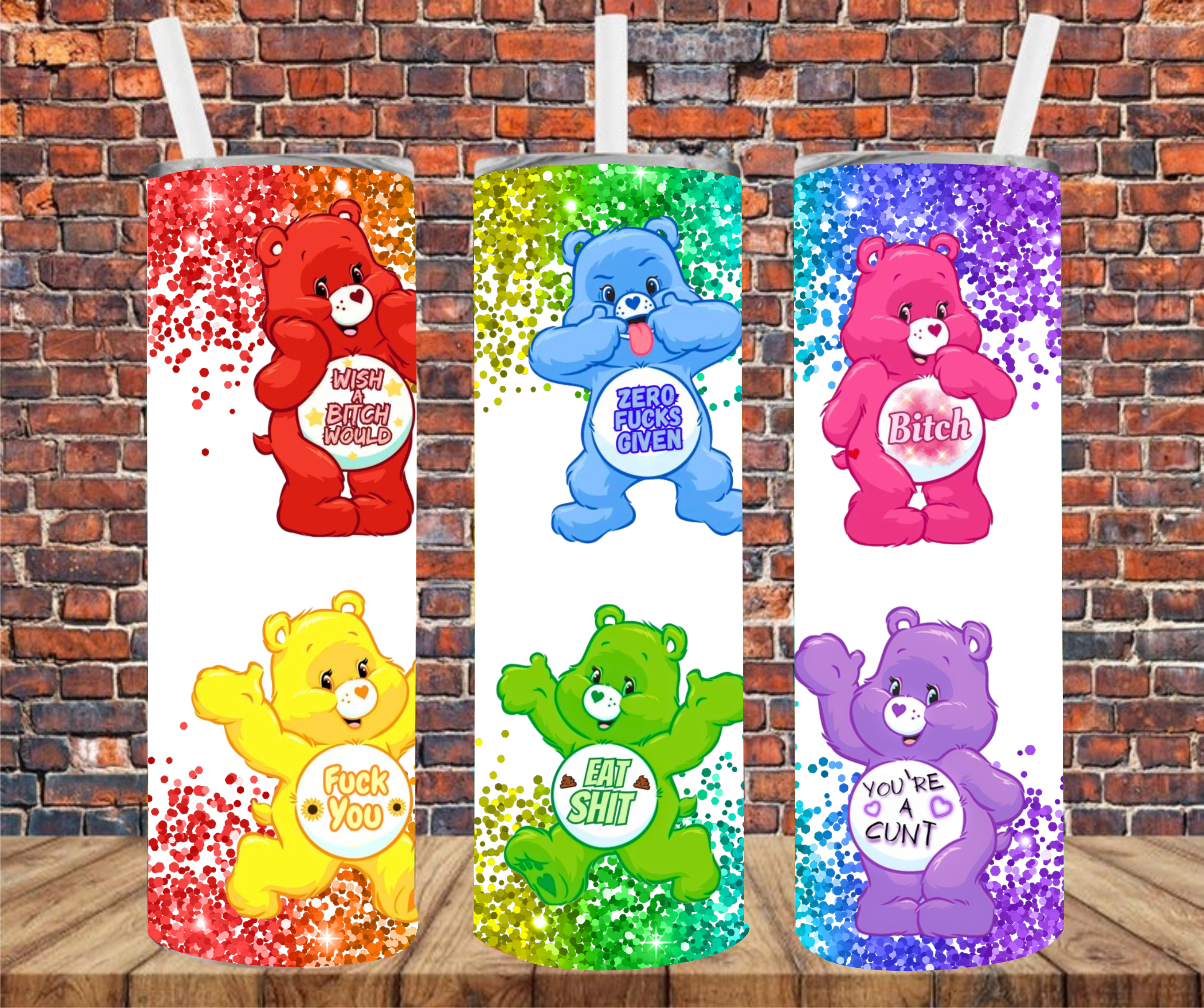 Swear Bears - Tumbler Wrap - Sublimation Transfers
