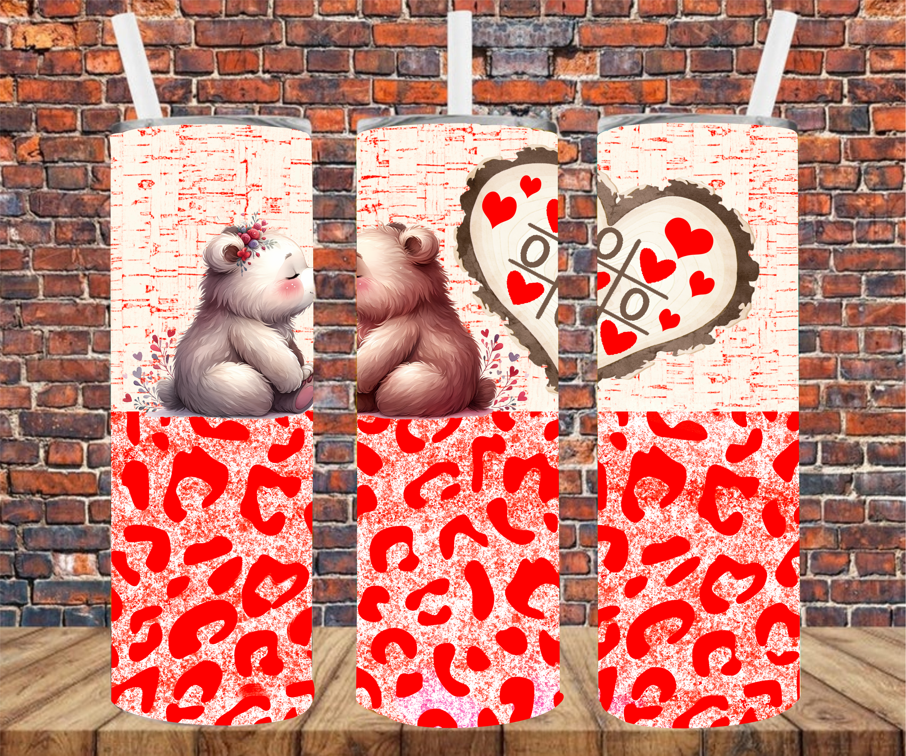 XOXO Bear Kisses - Tumbler Wrap - Sublimation Transfers
