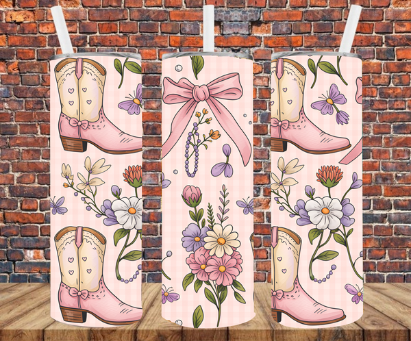 Preppy Cowgirl - Tumbler Wrap - Sublimation Transfers