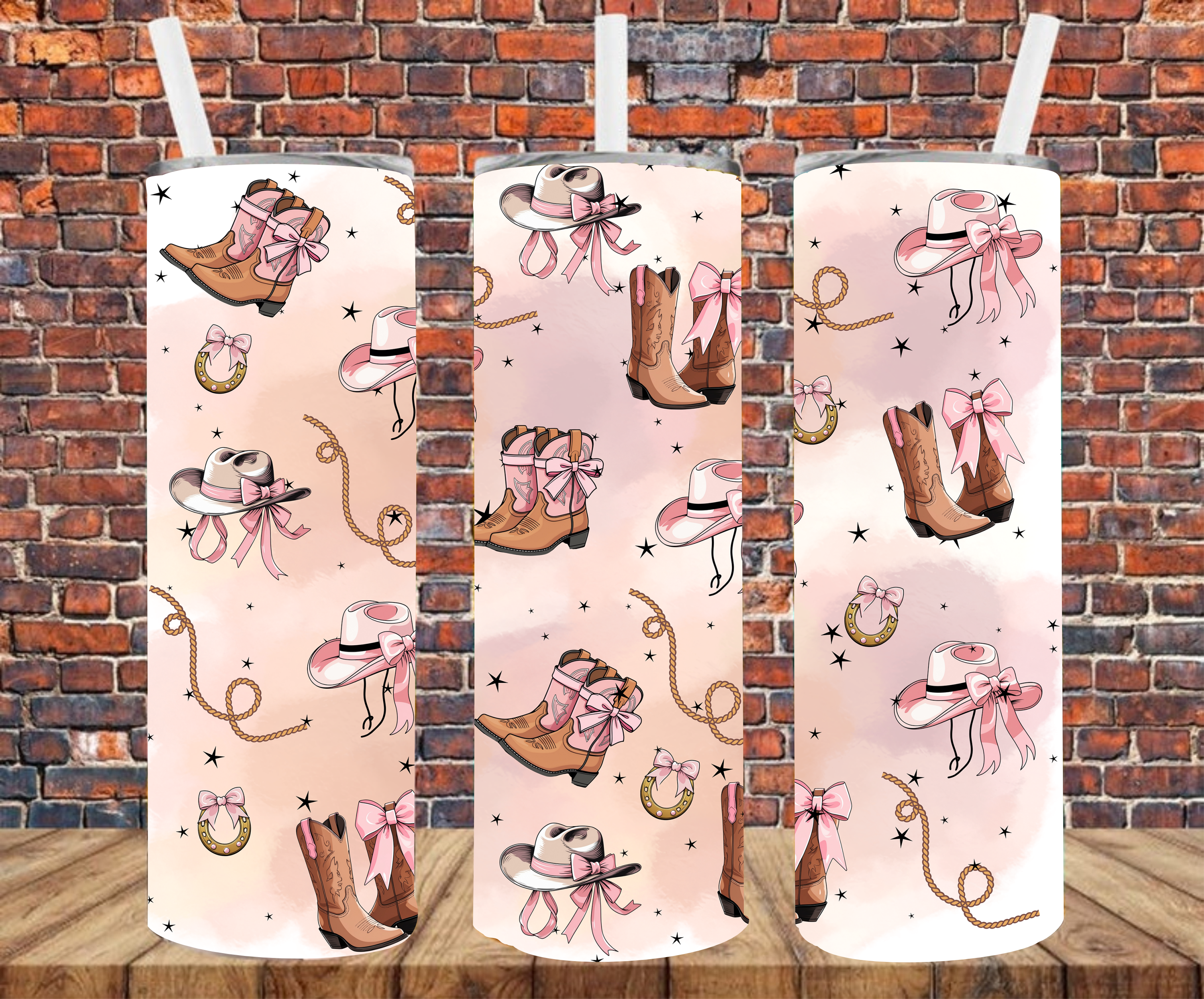 Preppy Cowgirl - Tumbler Wrap - Sublimation Transfers
