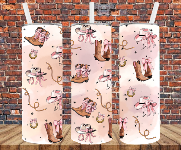 Preppy Cowgirl - Tumbler Wrap - Sublimation Transfers