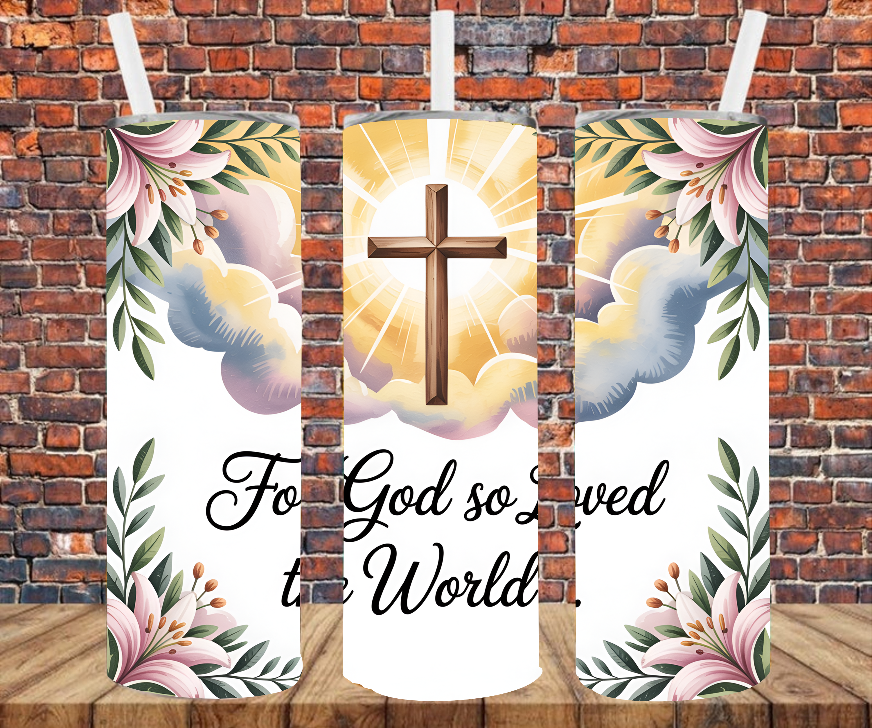 For God So Loved The World - Tumbler Wrap - Sublimation Transfers